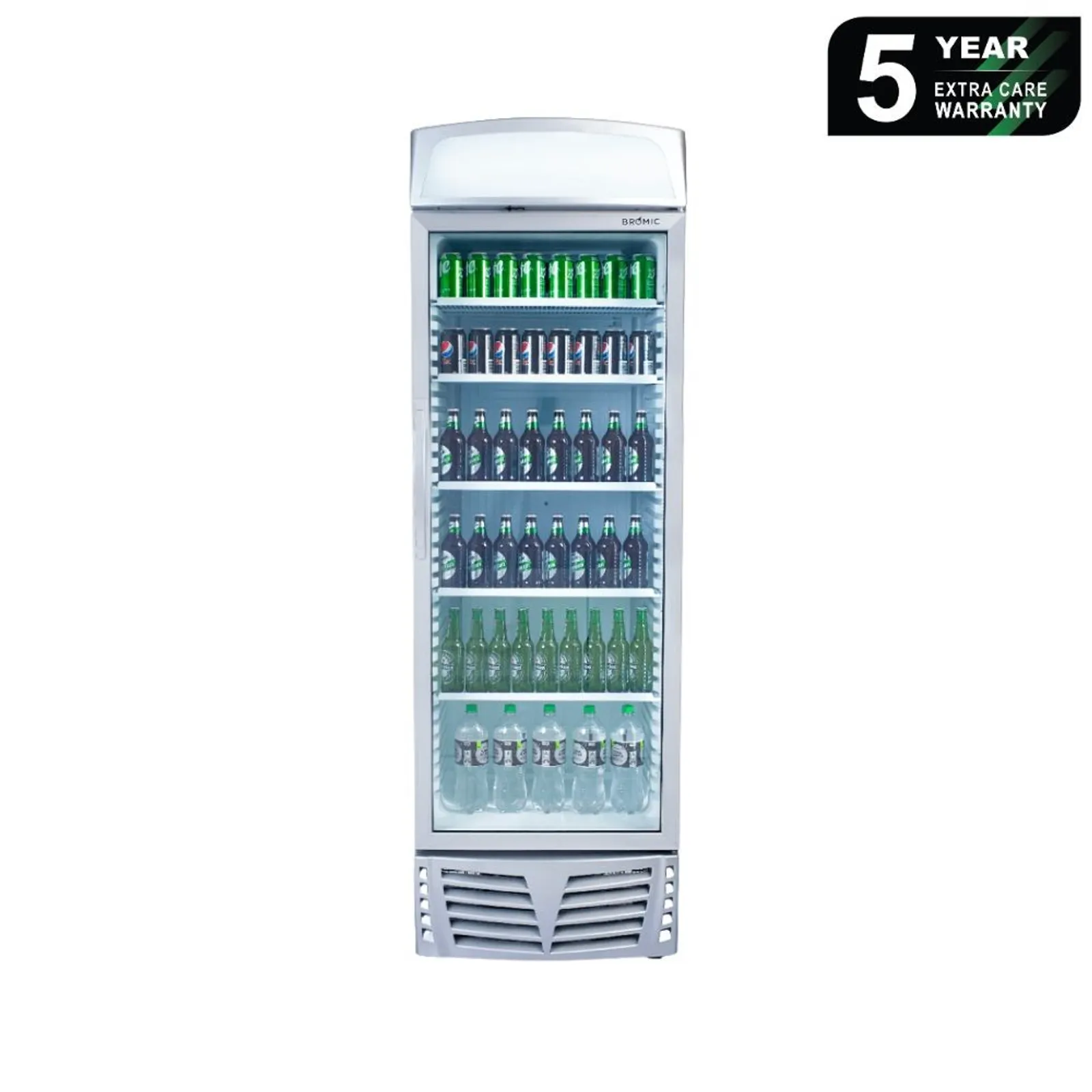 Bromic GM0440L - Upright Display Fridge - 438L - 1 Door - Flat Glass - Lightbox