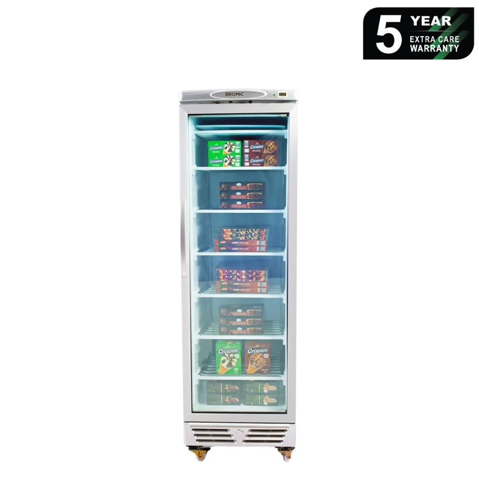 Bromic UF0374S-NR - Upright Display Freezer - 300L - 1 Door - Flat Glass