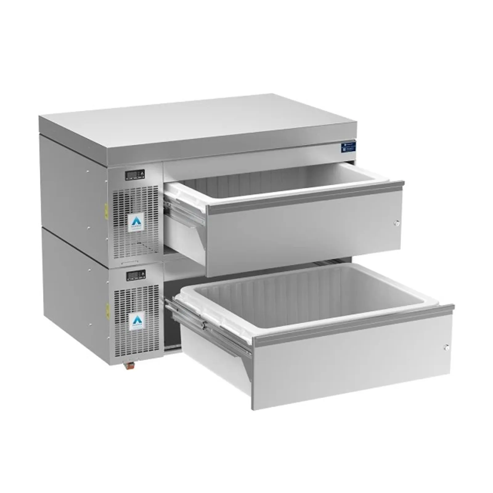 Adande VCS2.RT Double Drawer Unit - Side Engine Refrigeration - Cover Top and Rollers