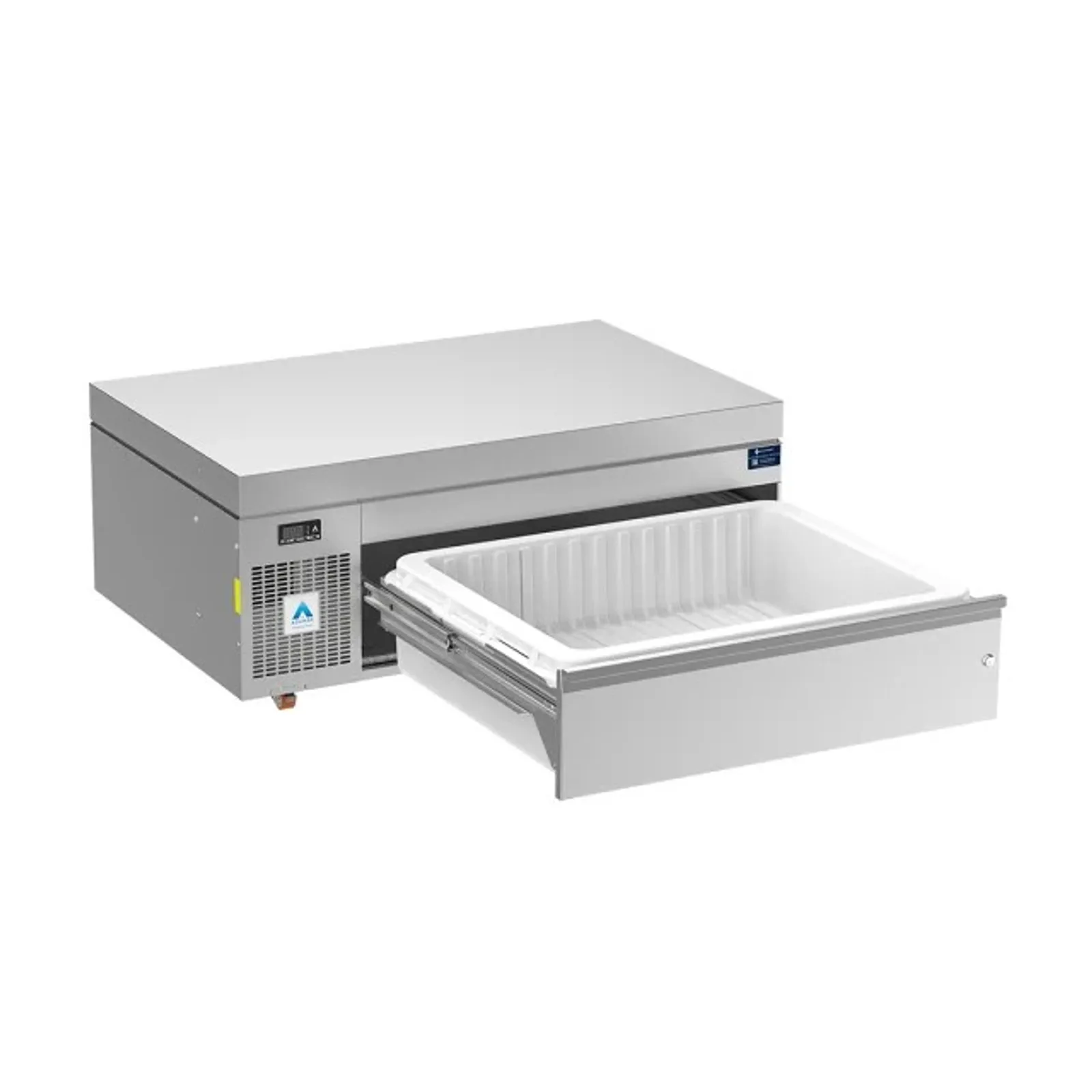 Adande VLS1.CW Single Drawer Unit - Side Engine Refrigeration - Slimline -  Solid Work Top and Standard Castor