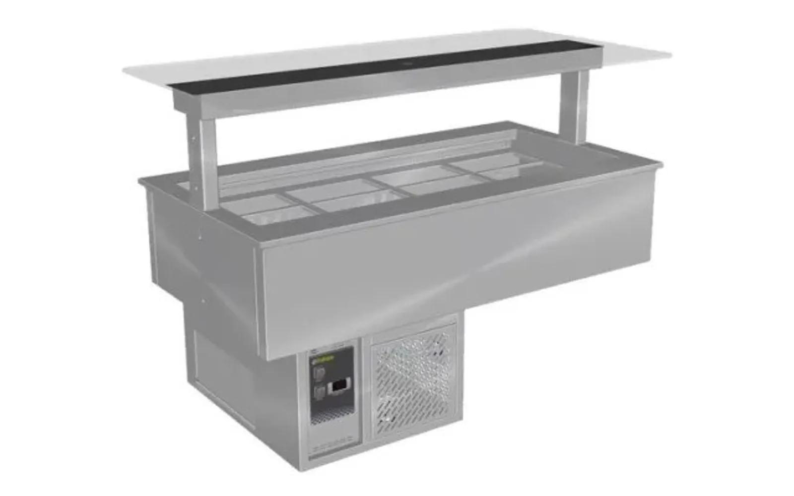 Culinaire CR.CWCF.D.GSF.4 Drop-In Refrigerated Cold Well With Flat Glass Gantry - Counter Line - Self Contained - 4Mod