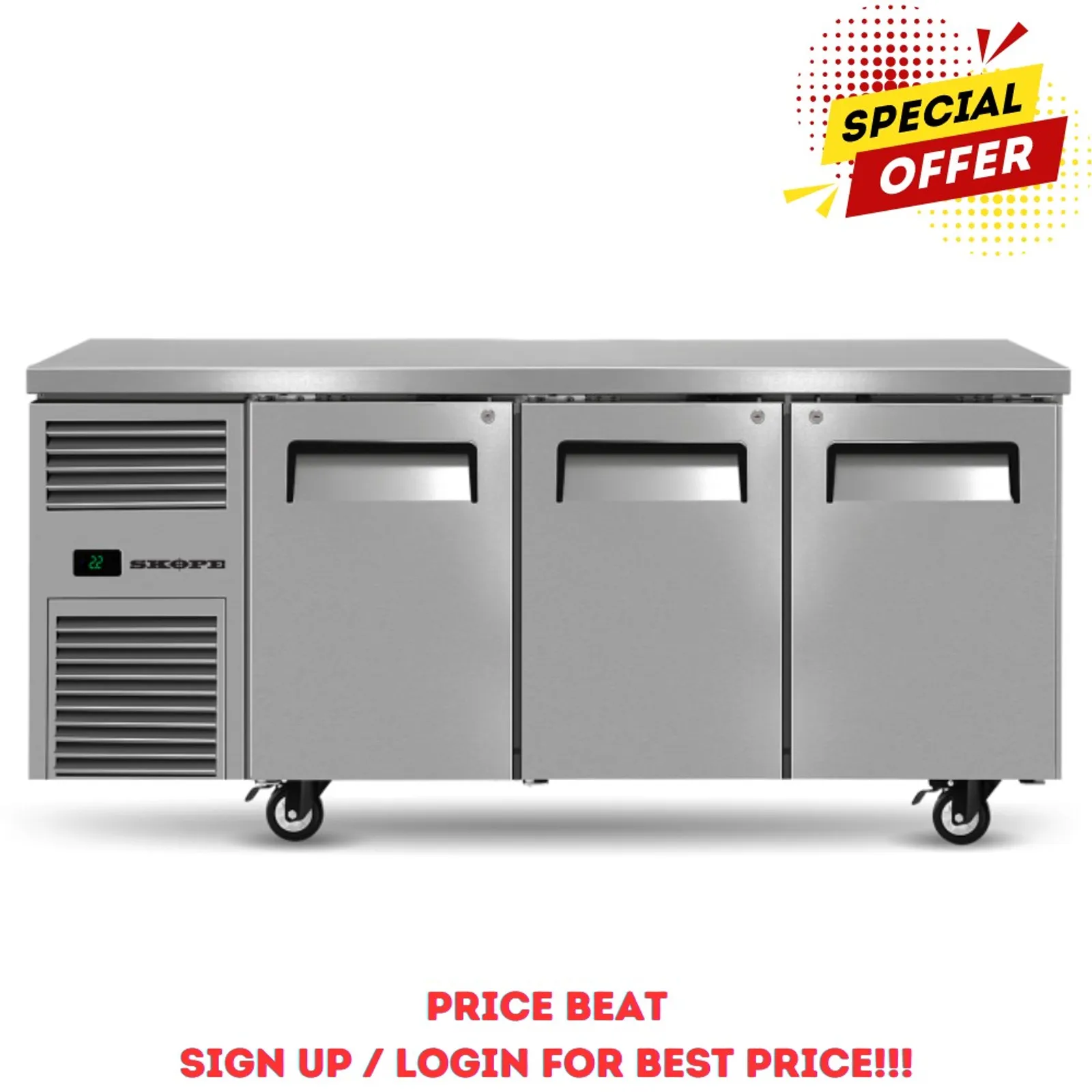 SKOPE ReFlex RF7.UBR.3.SD - 3 Door Underbench Fridge