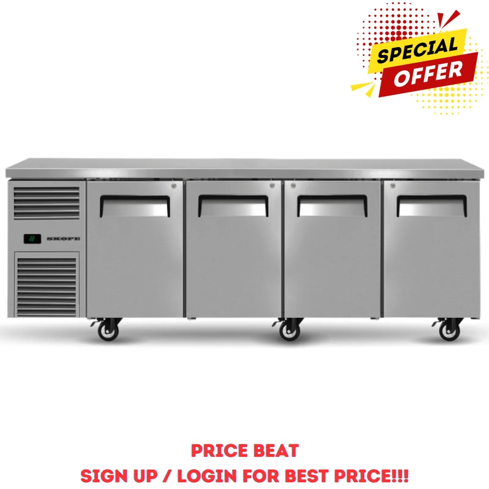 SKOPE ReFlex RF7.UBR.4.SD - 4 Door Underbench Fridge