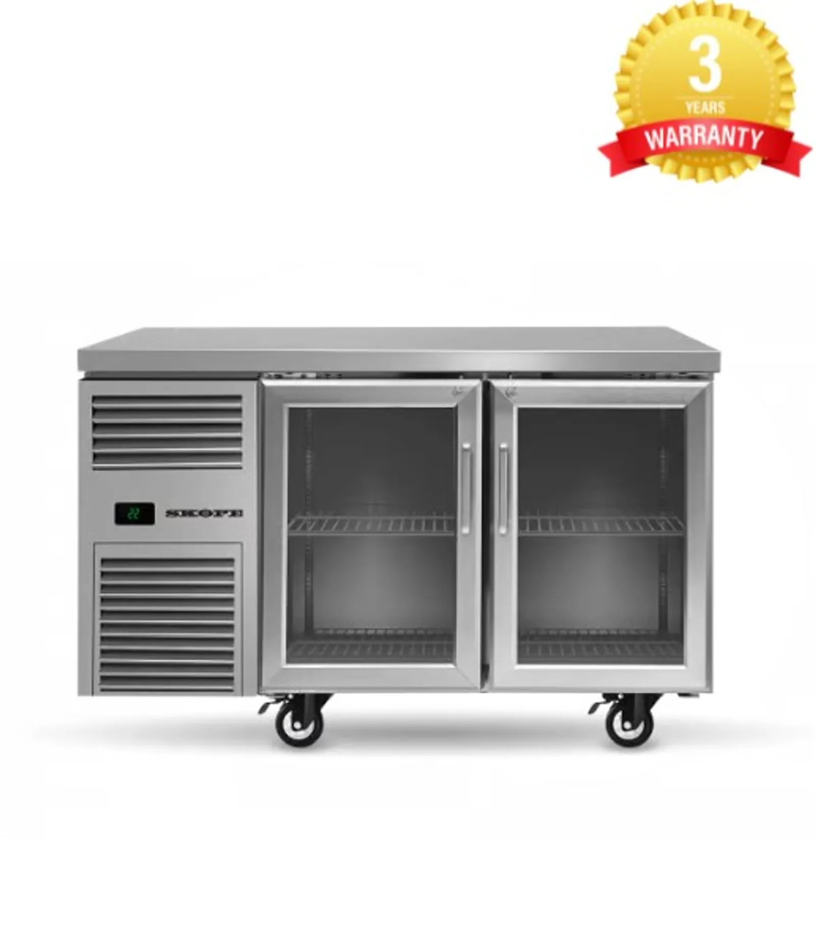 Skope Reflex RF7.UBR.2.GD - 2 Glass Door Underbench GN 1/1 Compatible Fridge