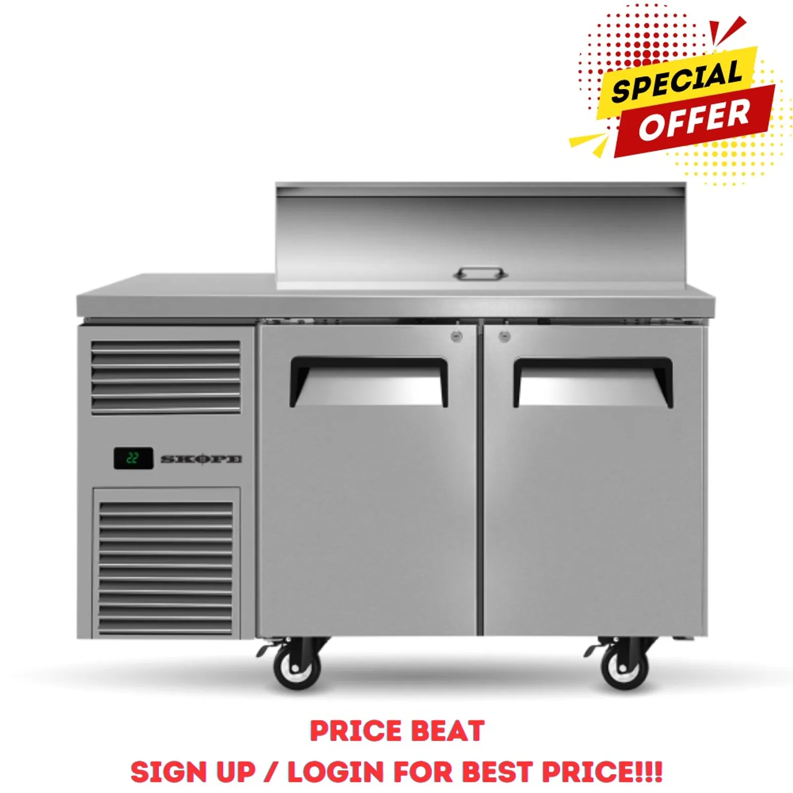 Skope Reflex RF7.PPS.2.SD - 2 Solid Door Salad Preparation Fridge