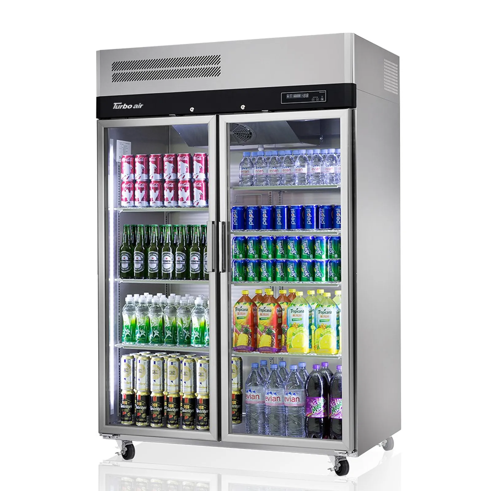 2 Door Upright Glass Door Fridge