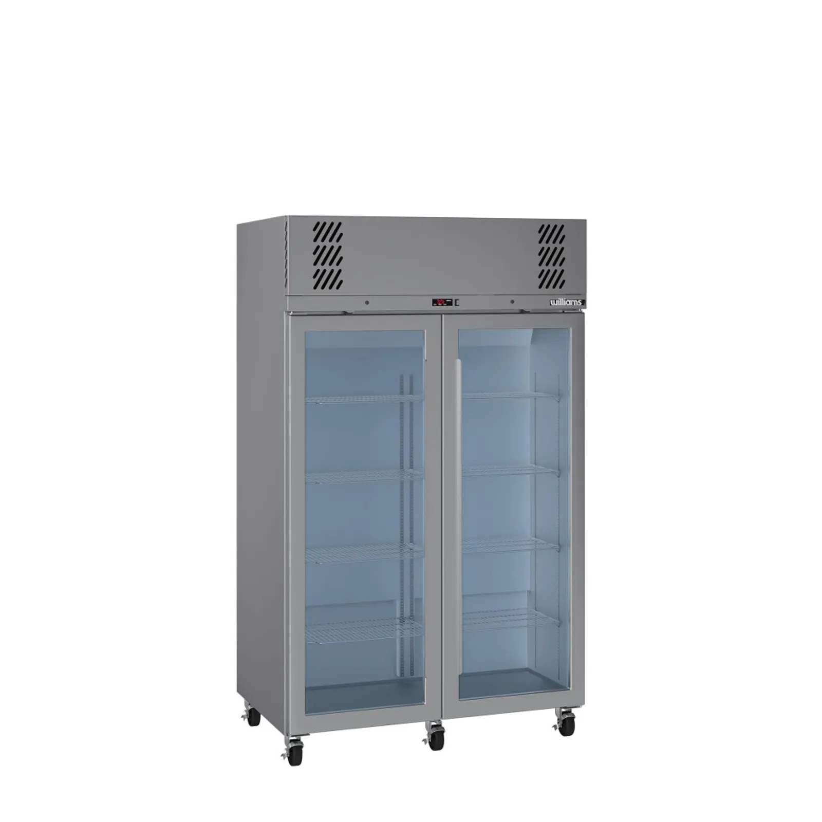 Williams HP2GS Pearl - 2 Glass Door Upright Fridge, Stainless Steel
