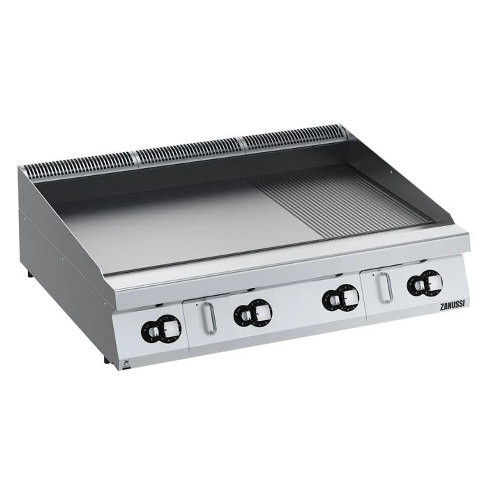 Zanussi 392407 EVO900 - 1200mm Gas Fry Top HP, Smooth & Ribbed Scratch Resistant Chromium Plate