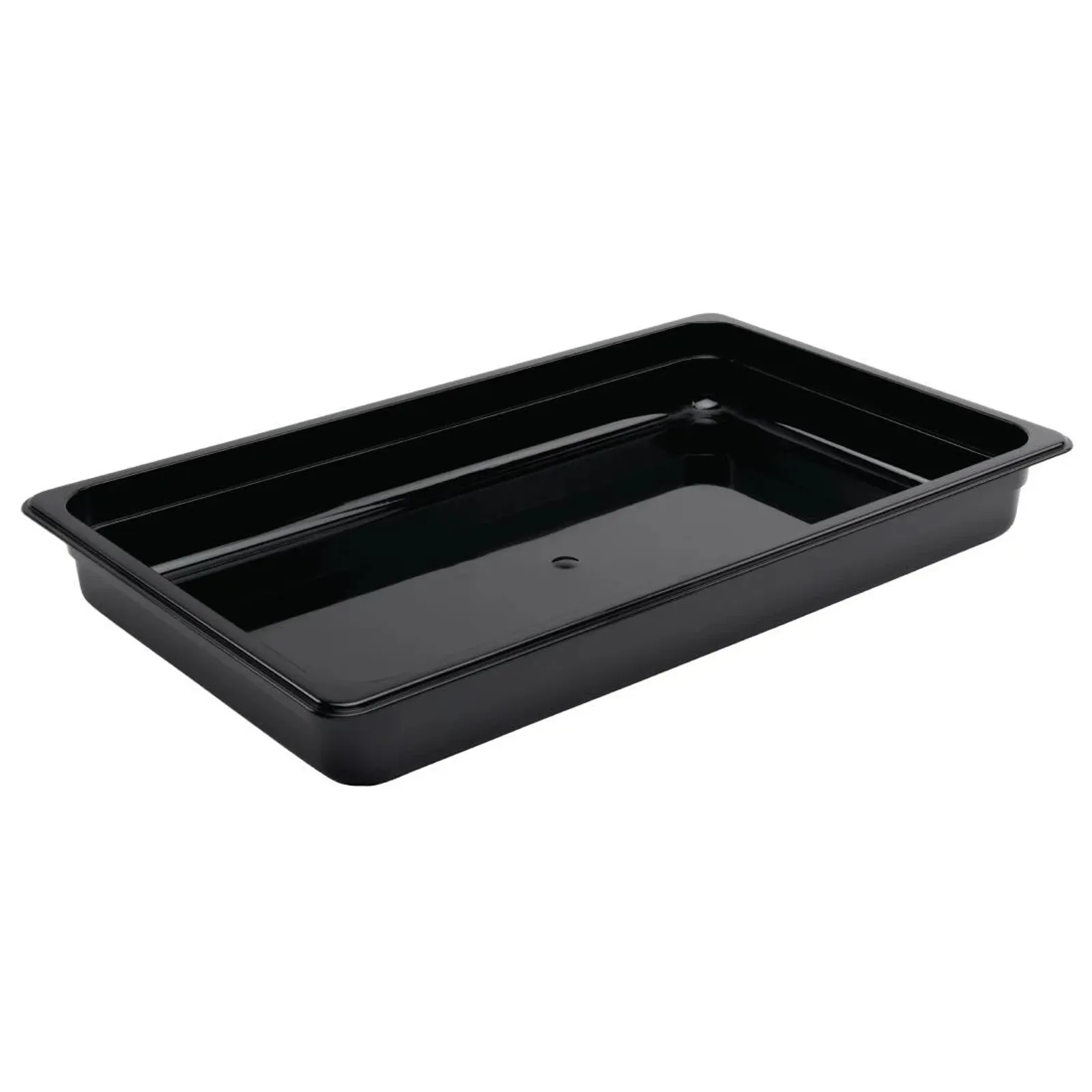 Vogue U454 - Black Polycarbonate 1/1 Gastronorm Tray 65mm