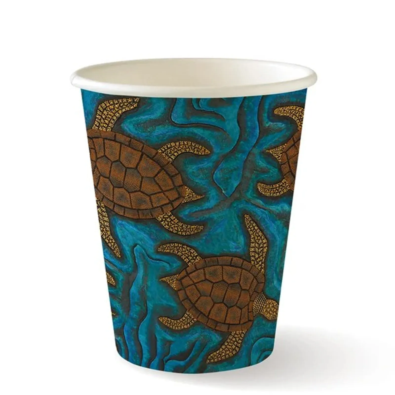 BioPak BC-8-CCAB - 280ml Indigenous Art Single Wall Hot Cup