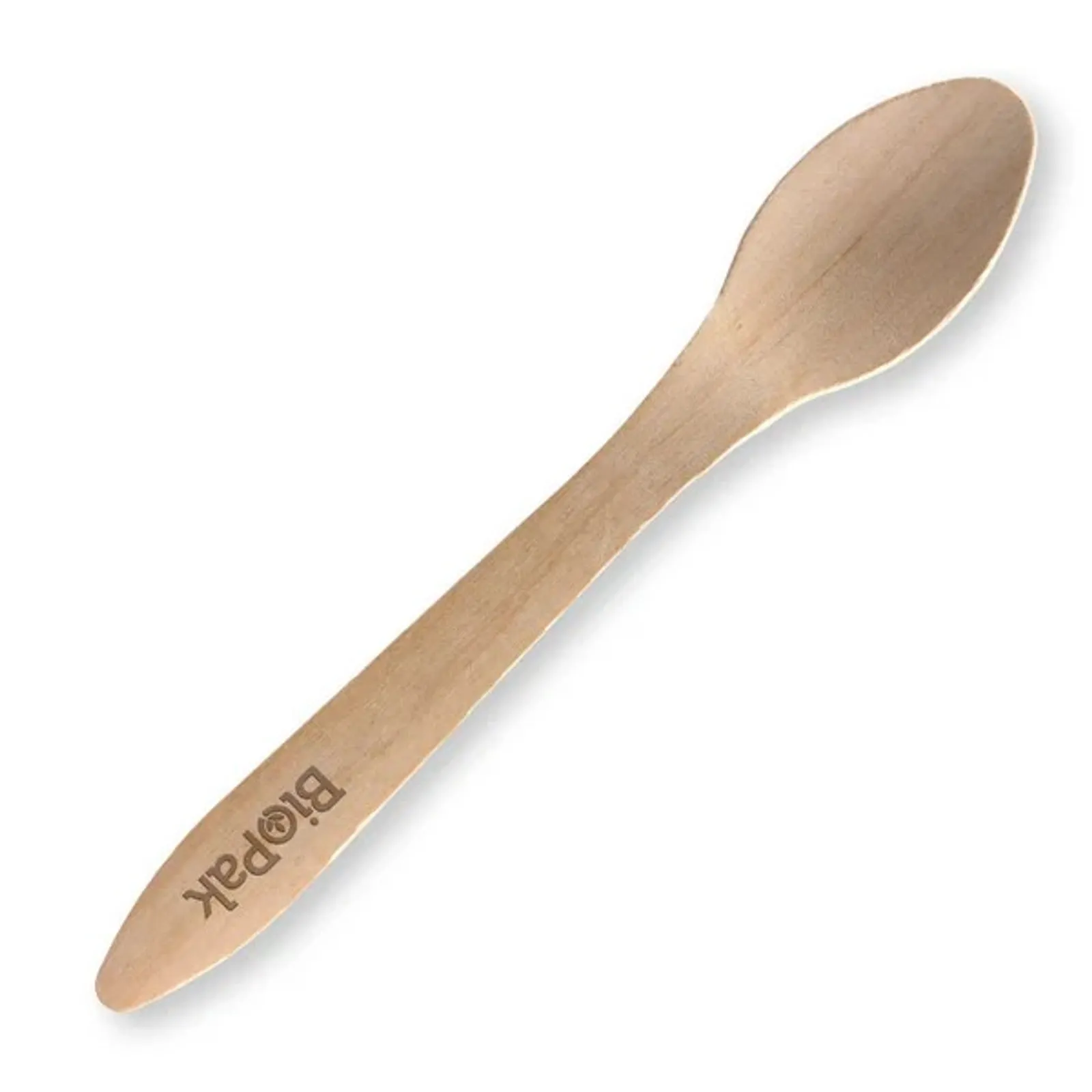 BioPak HY-19S-COATED - 19cm Coated Wood Spoon