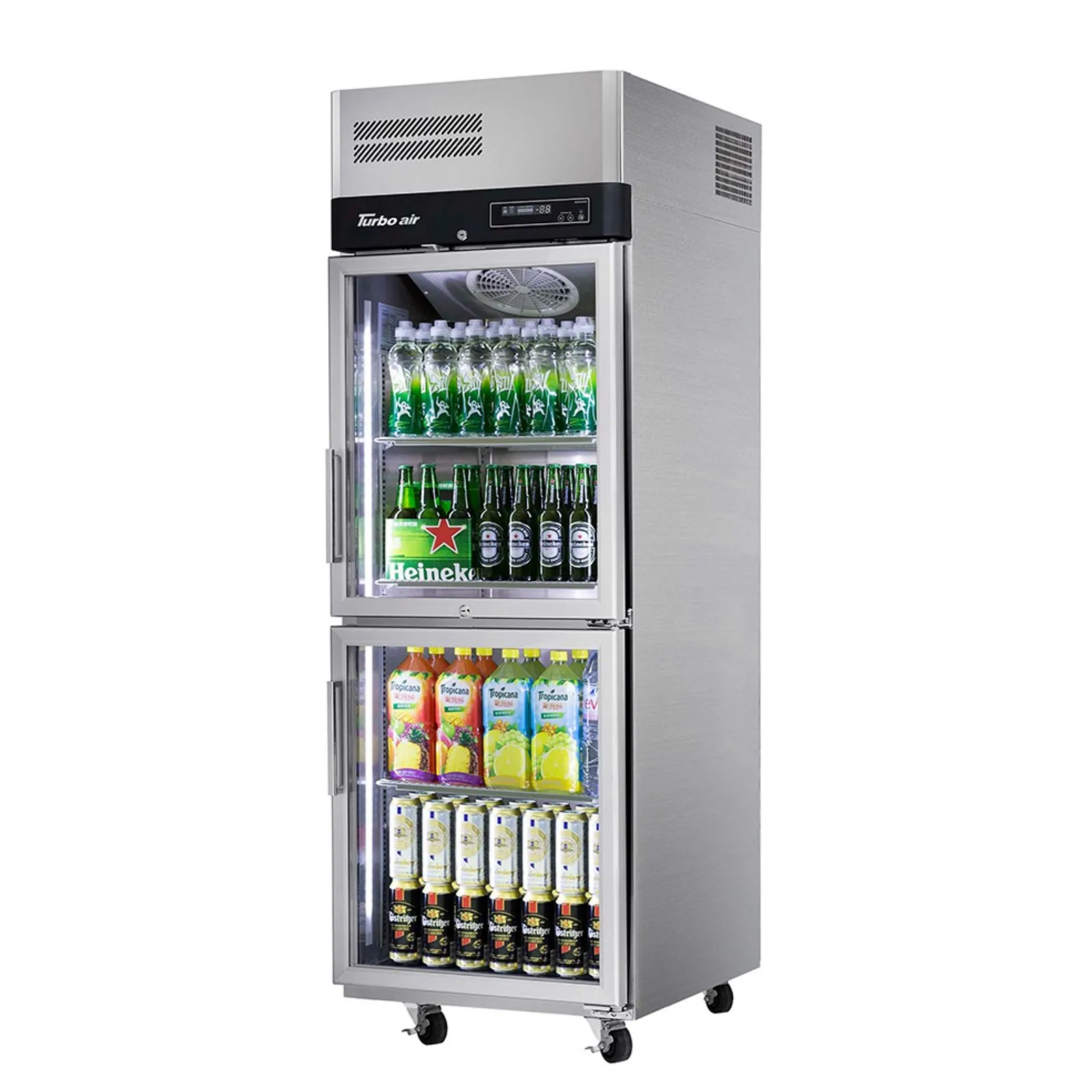 Turbo Air KR25-2G(HC) - 2 Half Glass Door Upright Fridge 572L