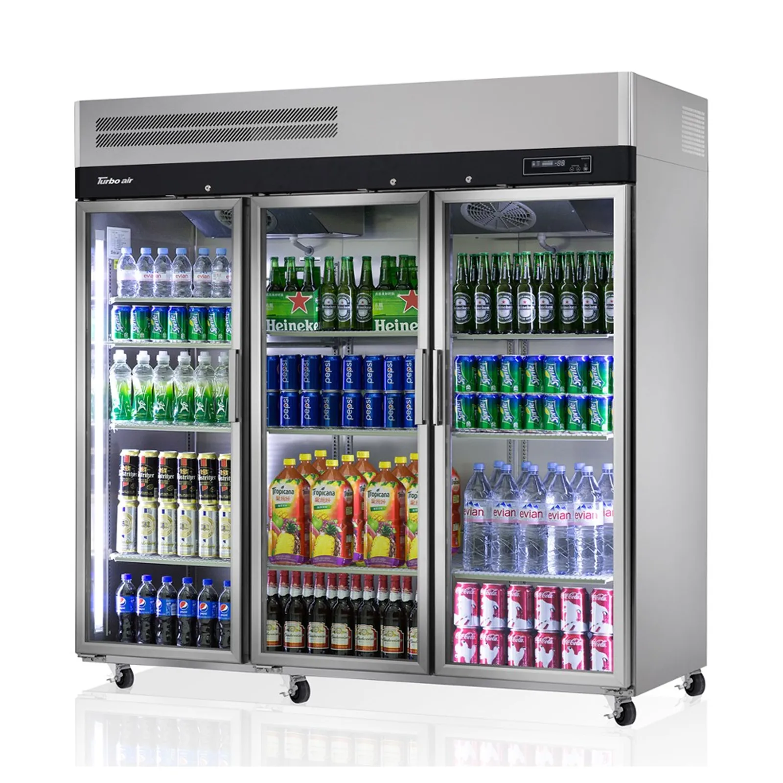 Turbo Air KR65-3G-N - 3 Glass Door Upright Fridge 1876L