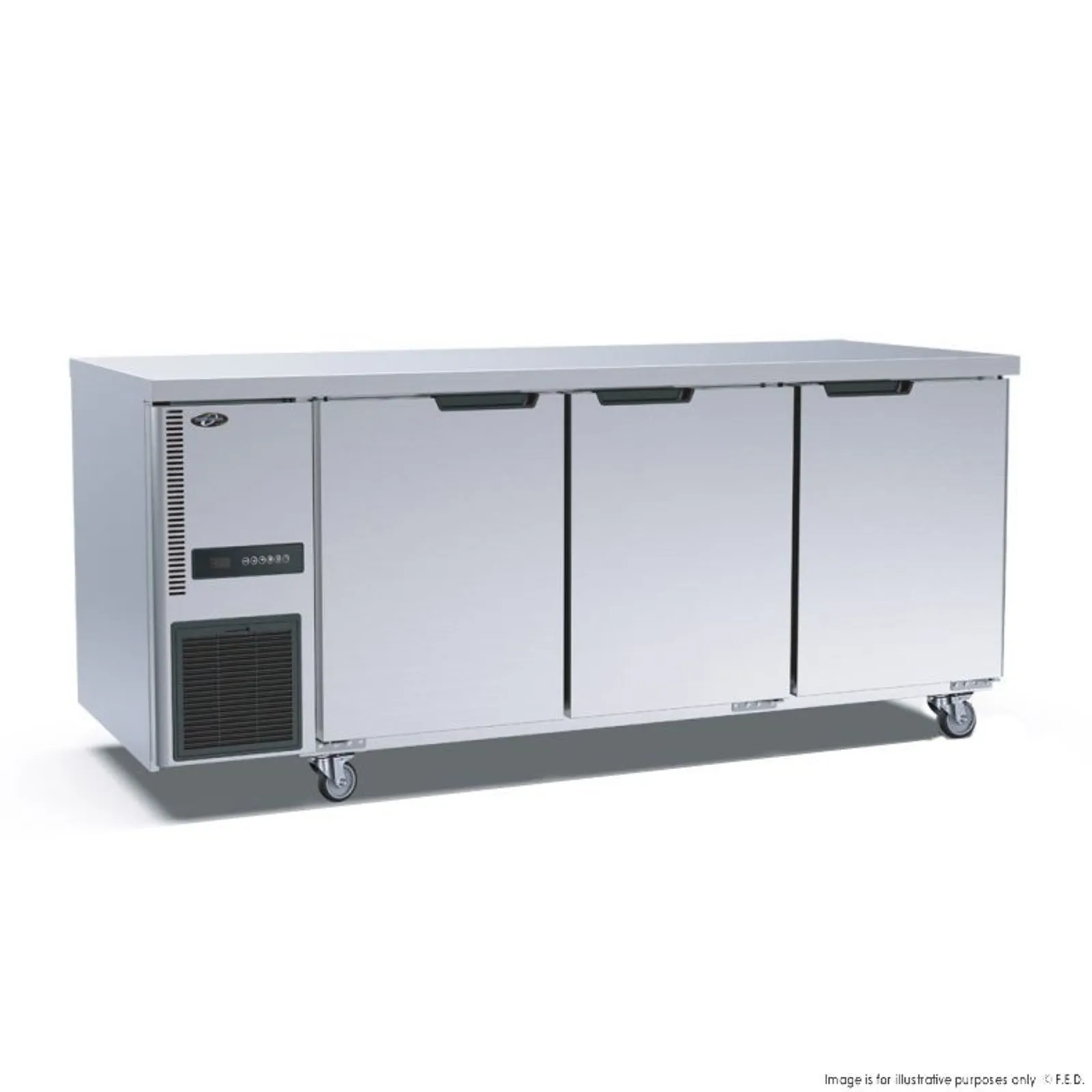 Thermaster TL1800BT-3D - Stainless Steel 3 Door Workbench Freezer