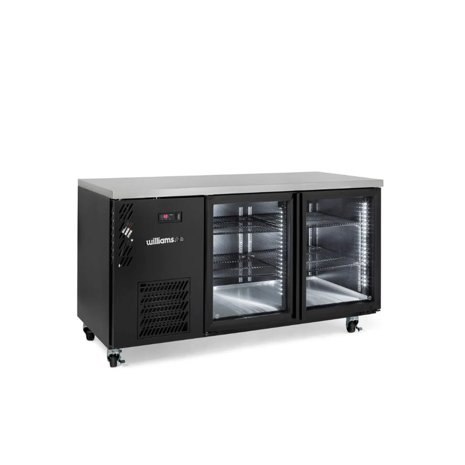 Williams HCM2UGBHC Cameo Mini - 2 Glass Door Back Bar Fridge, Black
