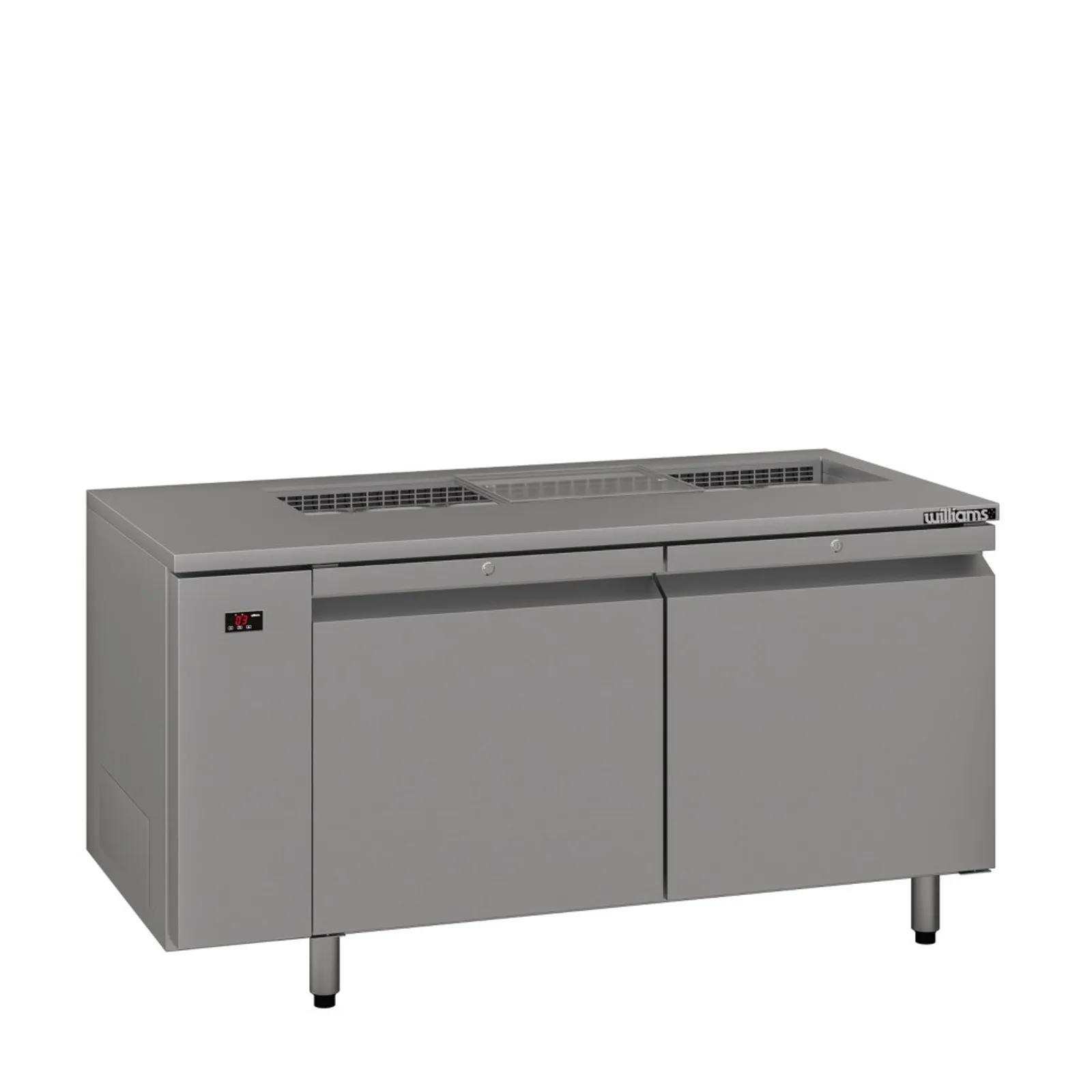 Williams HE2RSSBA Emerald Remote - 2 Solid Door Counter Fridge with 7 x 1/3 Pans