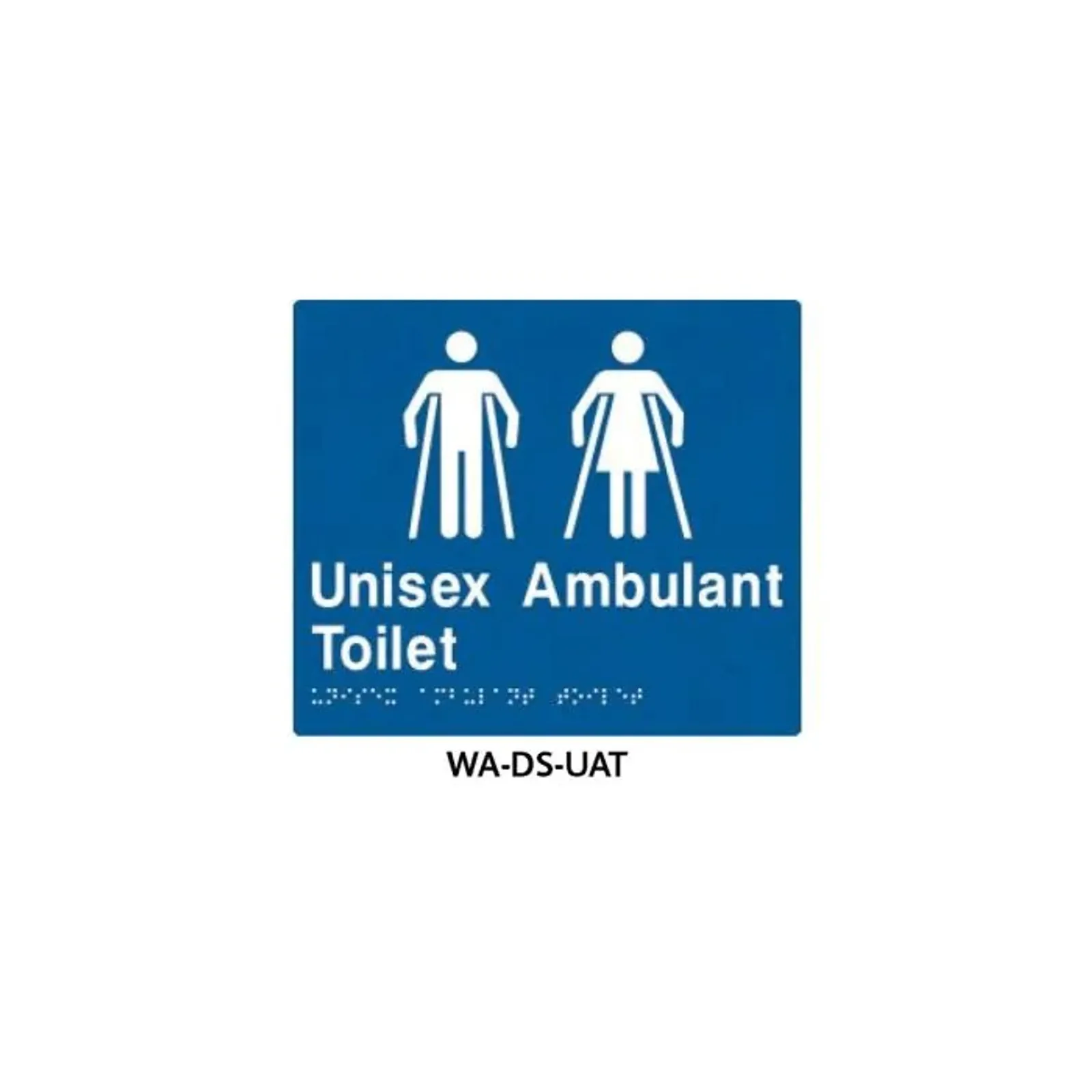 3Monkeez WA-DS-UAT - Braille Sign Unisex Accessible Toilet (Blue)