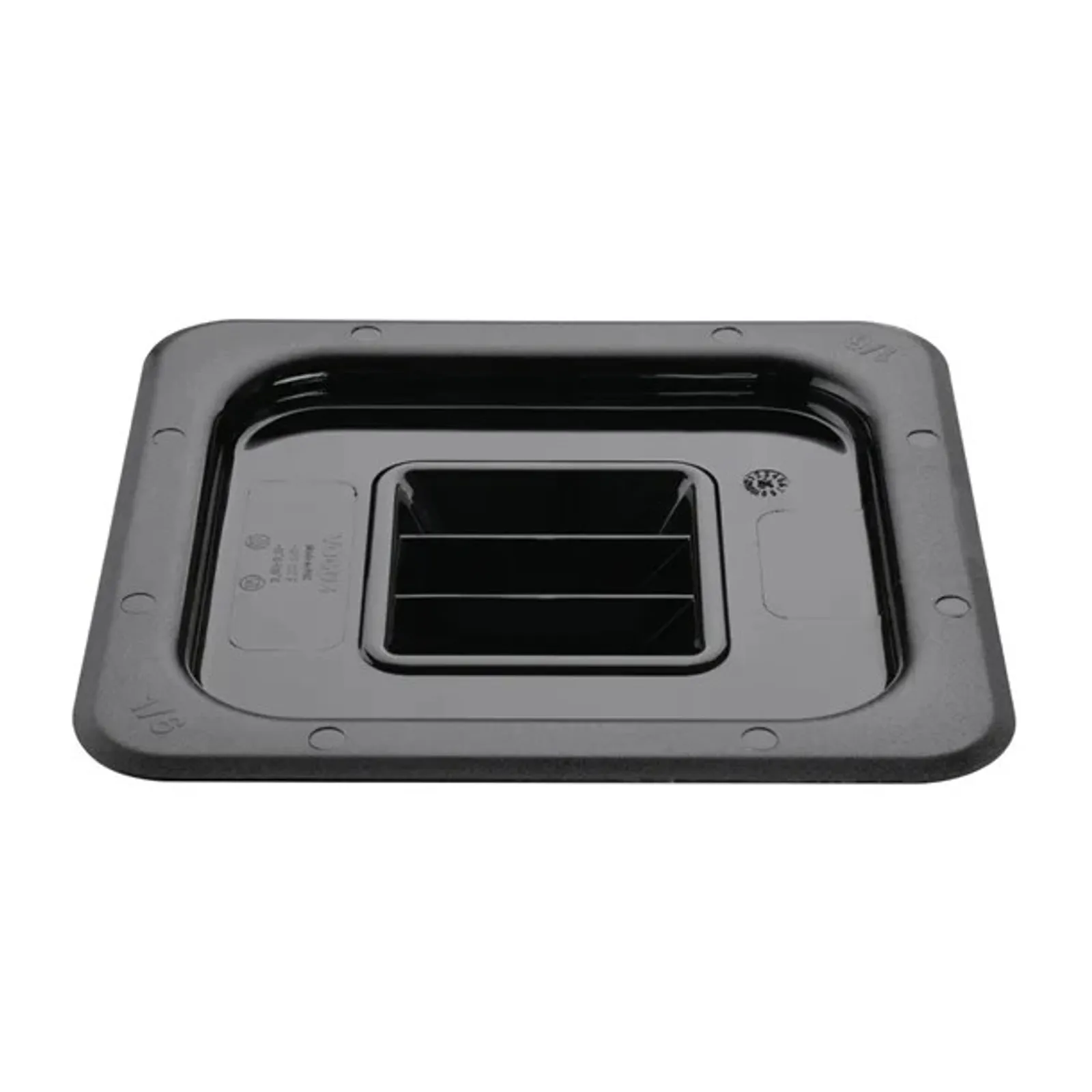 Vogue U478 - Black Polycarbonate 1/6 Gastronorm Container Lid