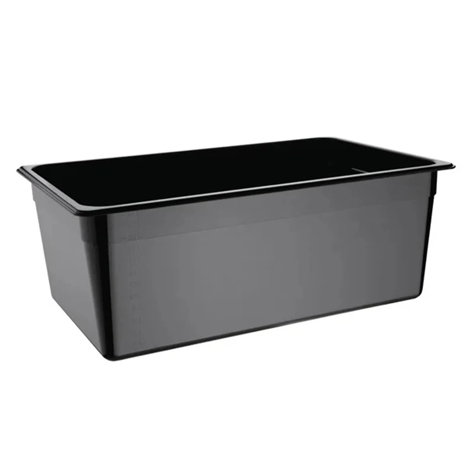 Vogue U457 - Black Polycarbonate 1/1 Gastronorm Tray 200mm