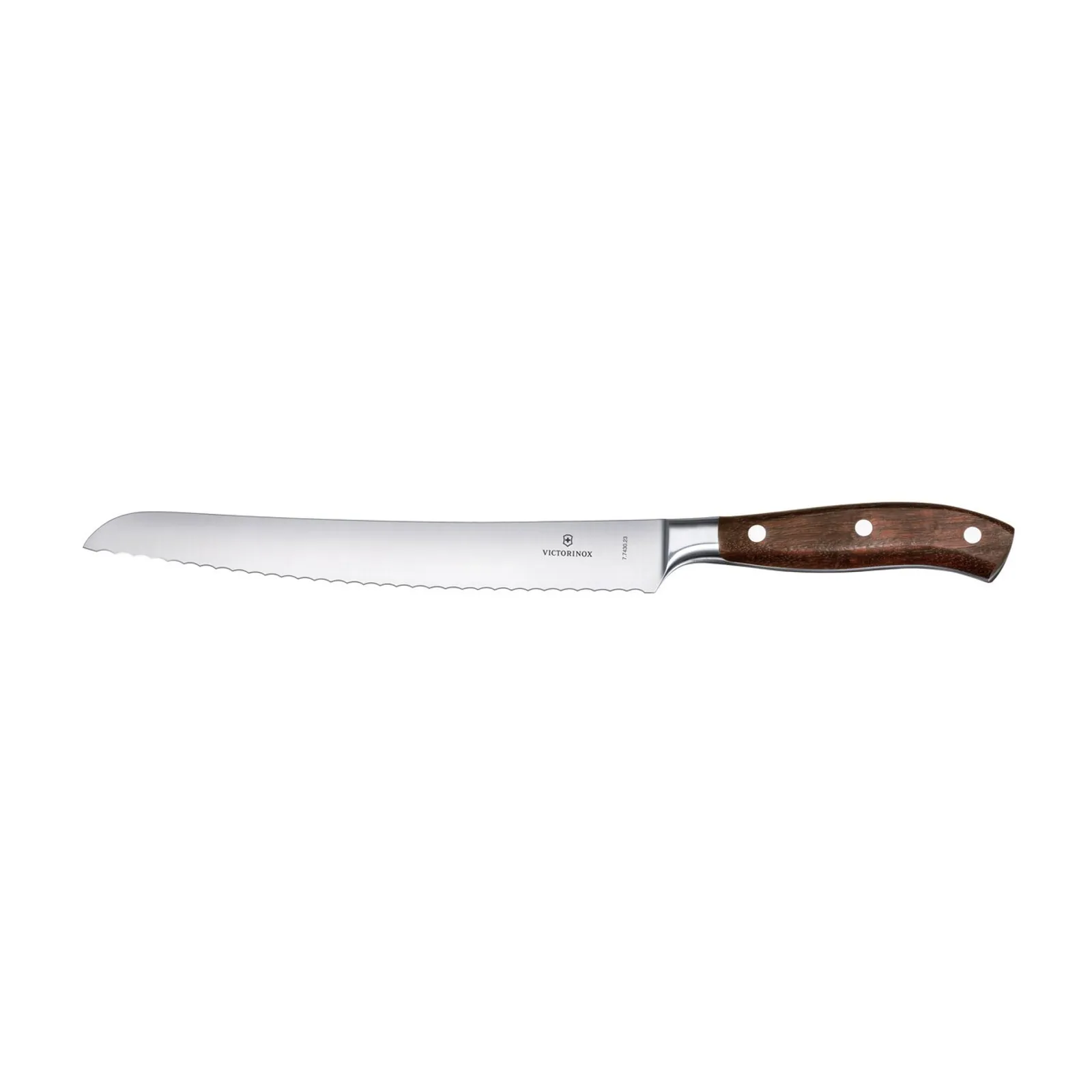 Victorinox 7.7430.23G - Bread Knife, 23cm Wavy Edge, 3 Rivet Wood Handle, GB