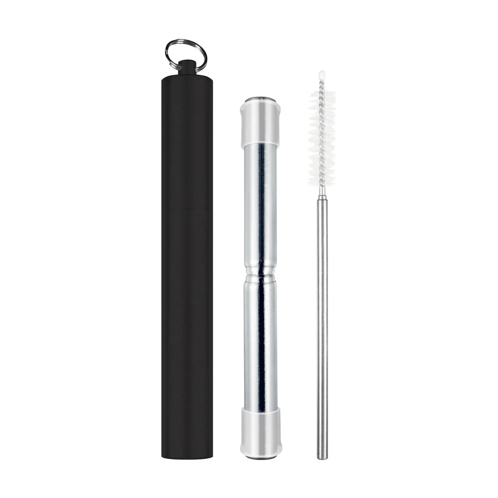 Avanti 14908 - Telescopic Travel Straw with Silicone Tips - Black