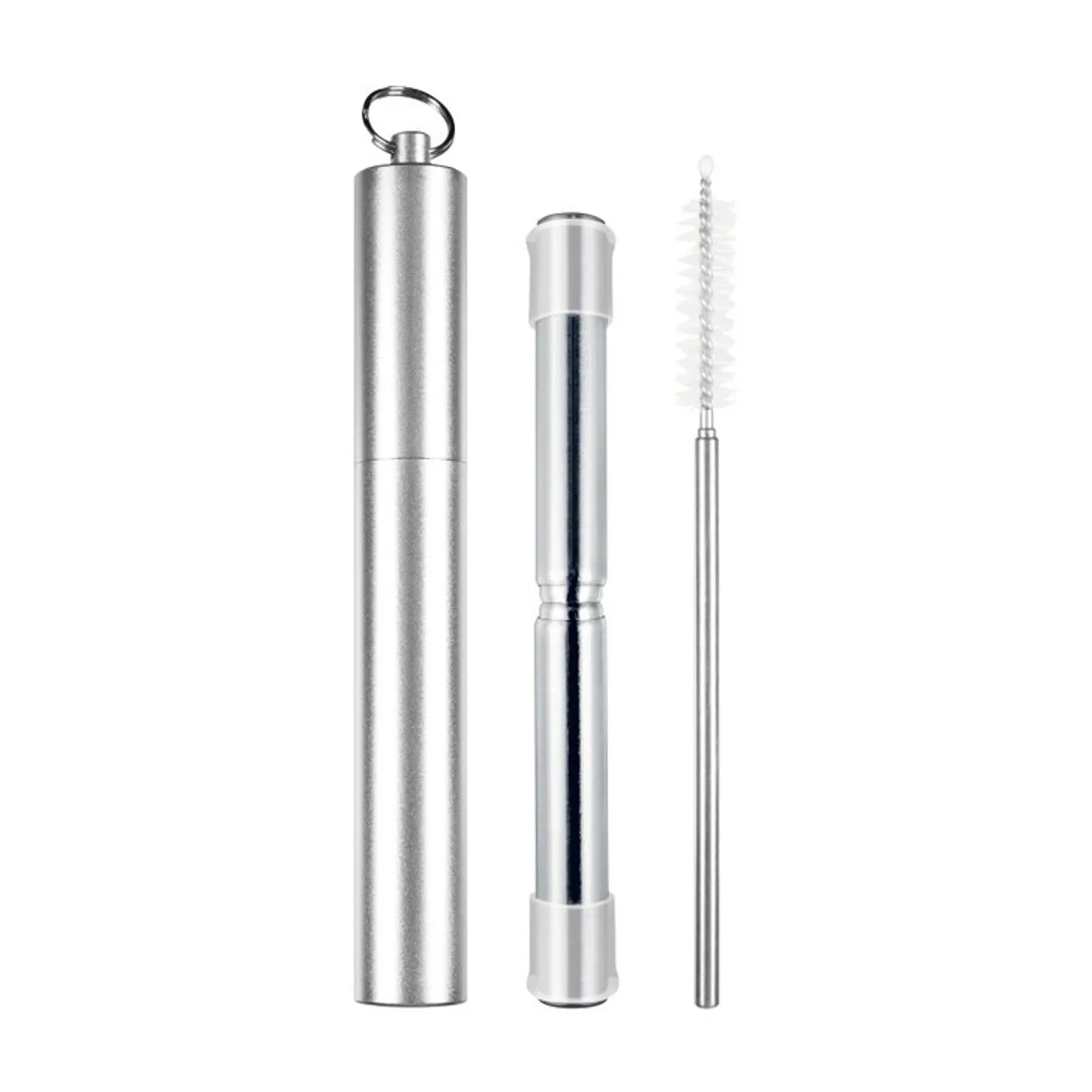 Avanti 14911 - Telescopic Travel Straw with Silicone Tips - Silver