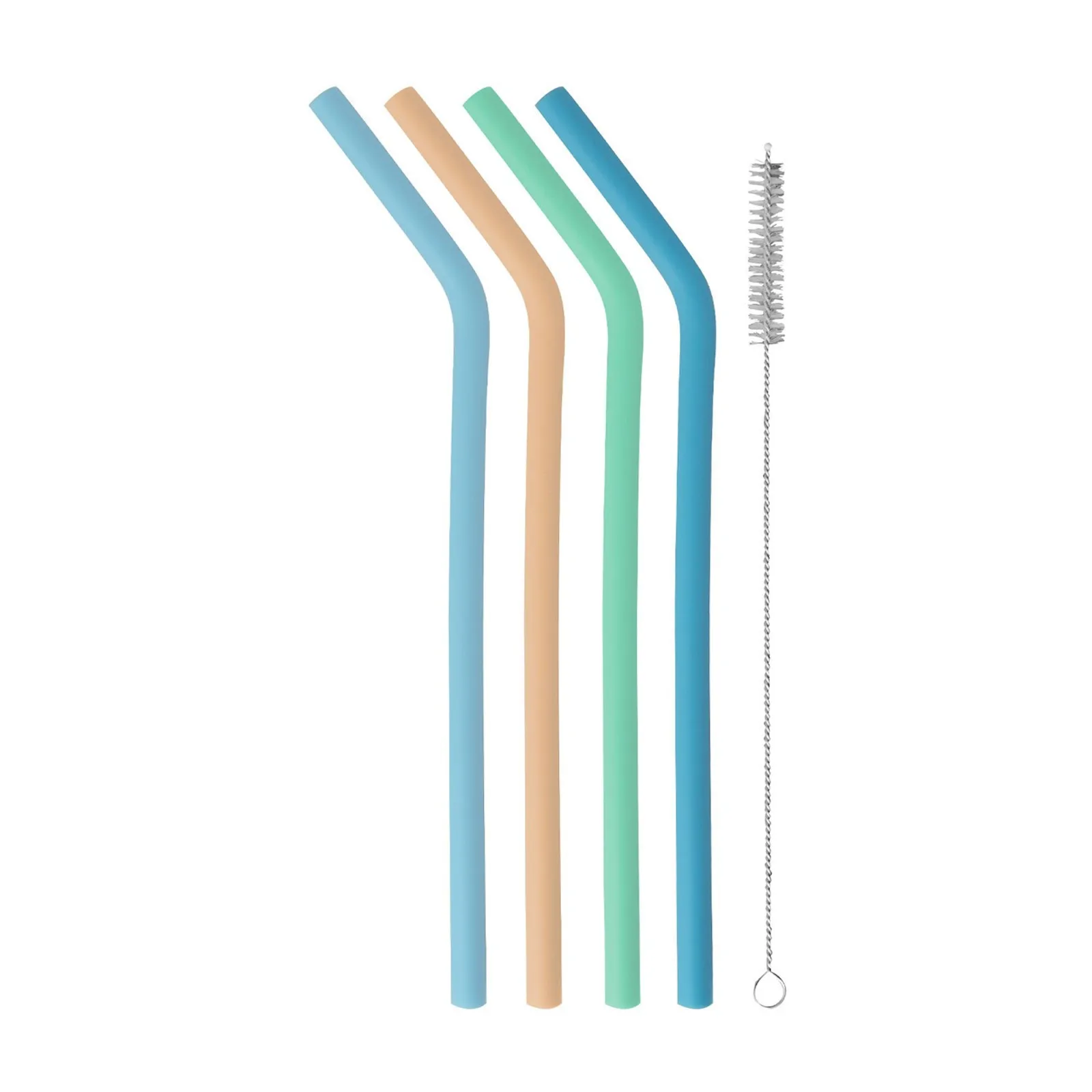 Avanti 14913 - Silicone Straws with Cleaning Brush - Set of 4