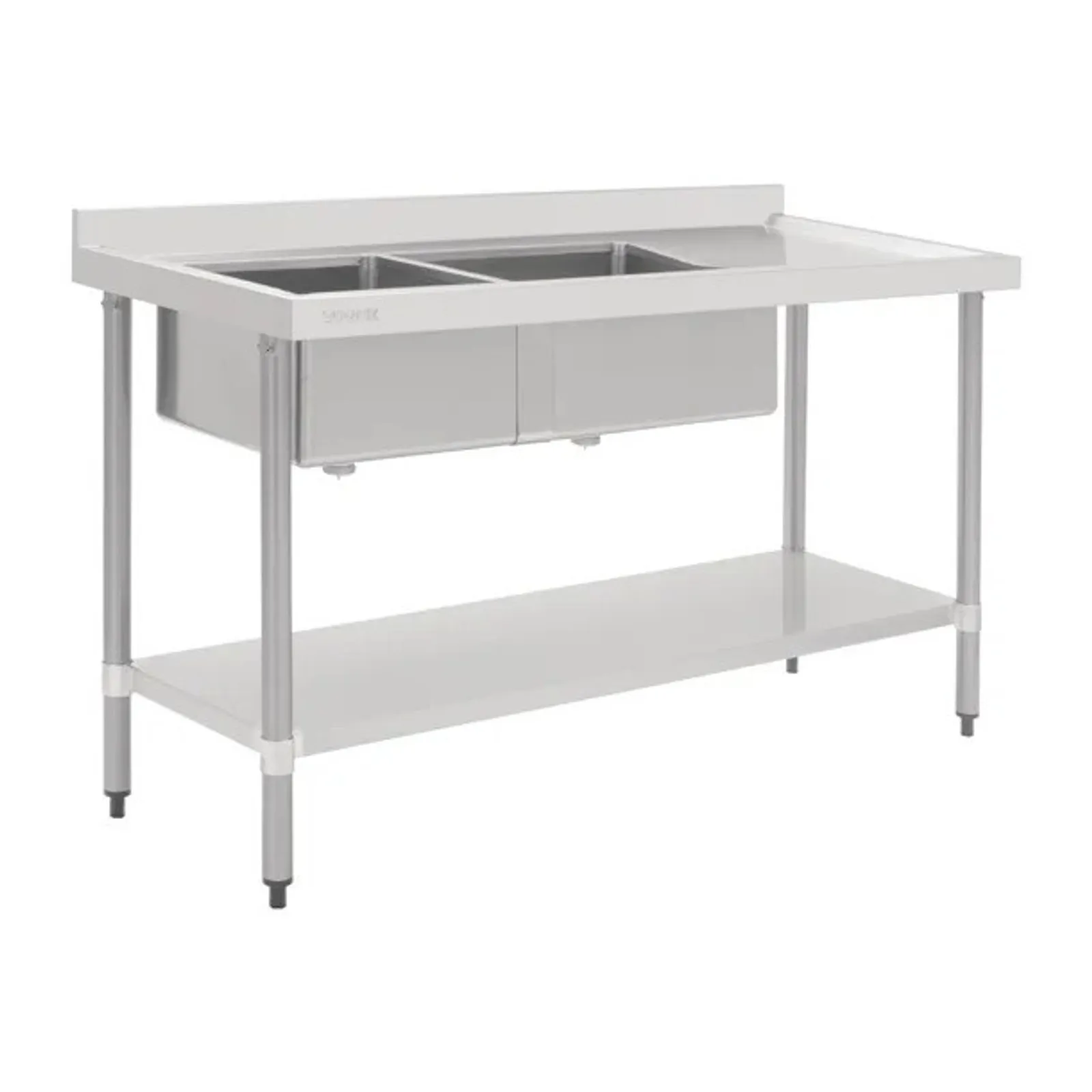 Vogue HC907 - Double Bowl Sink R/H Drainer - 1800mm 90mm Drain