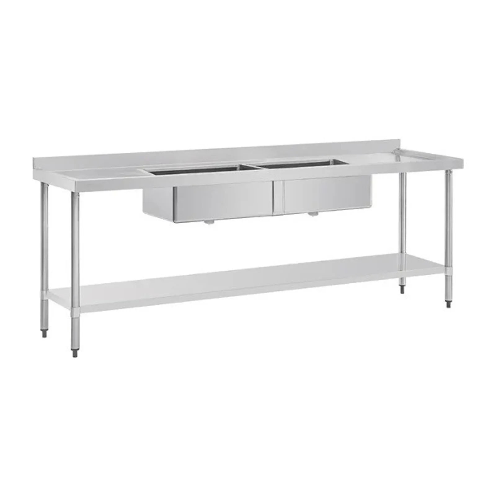 Vogue HC909 - Double Bowl Sink Double Drainer - 2400mm 90mm Drain