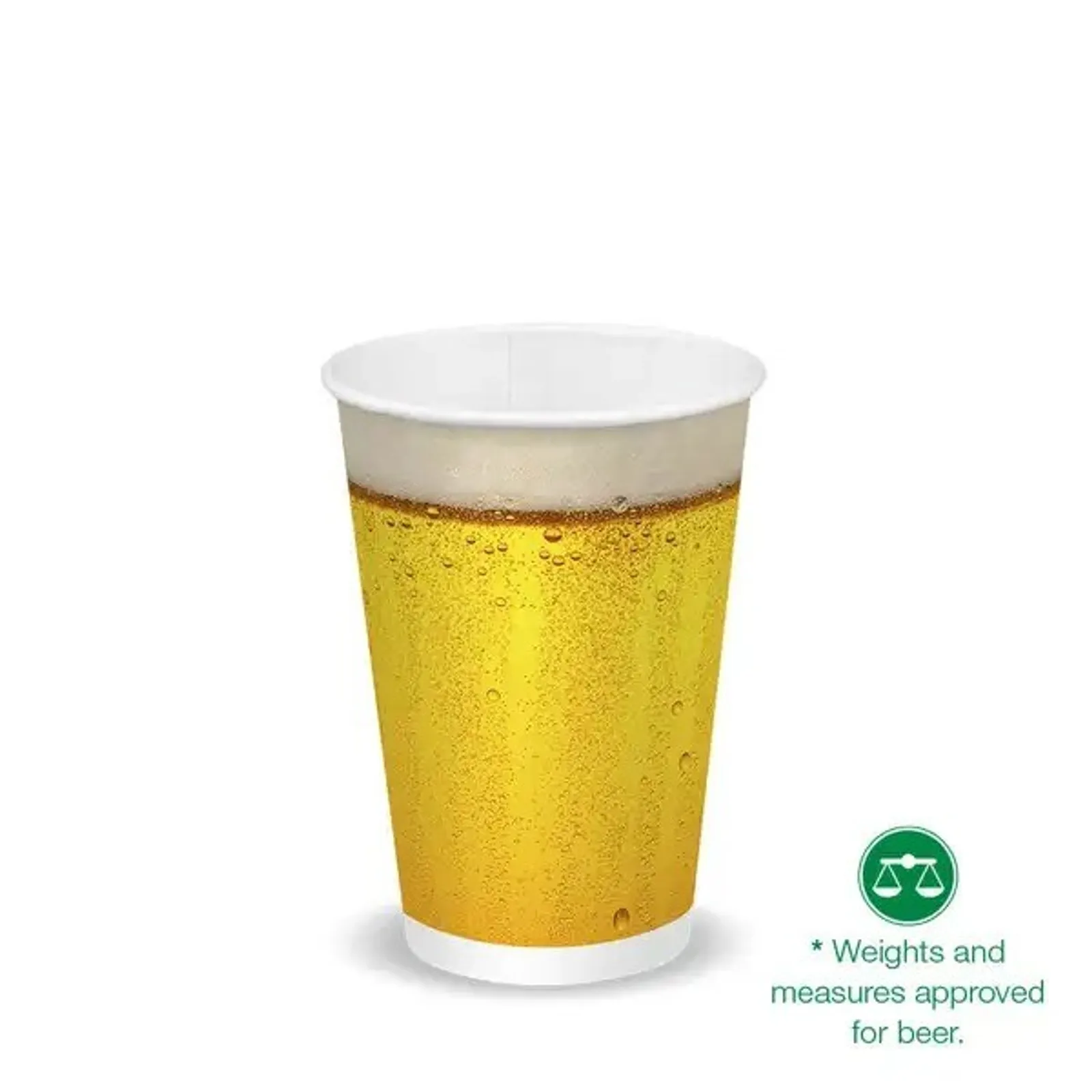 BioPak BCC-14-BEER - 420ml / 14oz (90mm) Beer Cold Paper BioCup