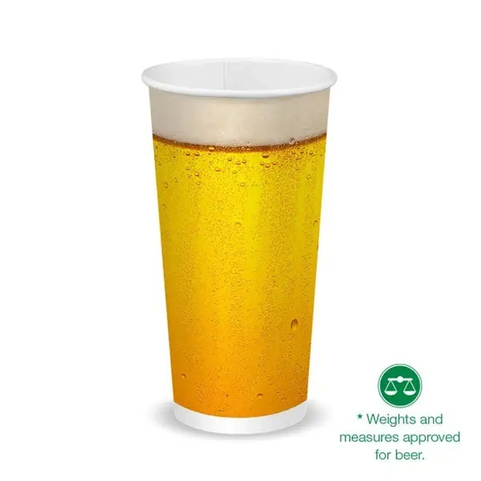 BioPak BCC-20-BEER - 600ml / 20oz (90mm) Beer Cold Paper BioCup