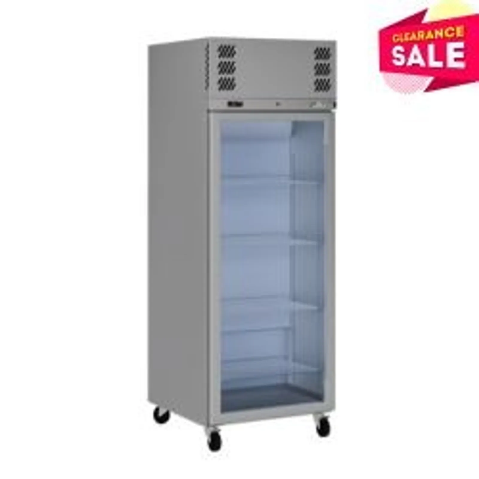 Williams HP1GS Pearl - 1 Glass Door Upright Fridge, Stainless Steel - Aged Stock