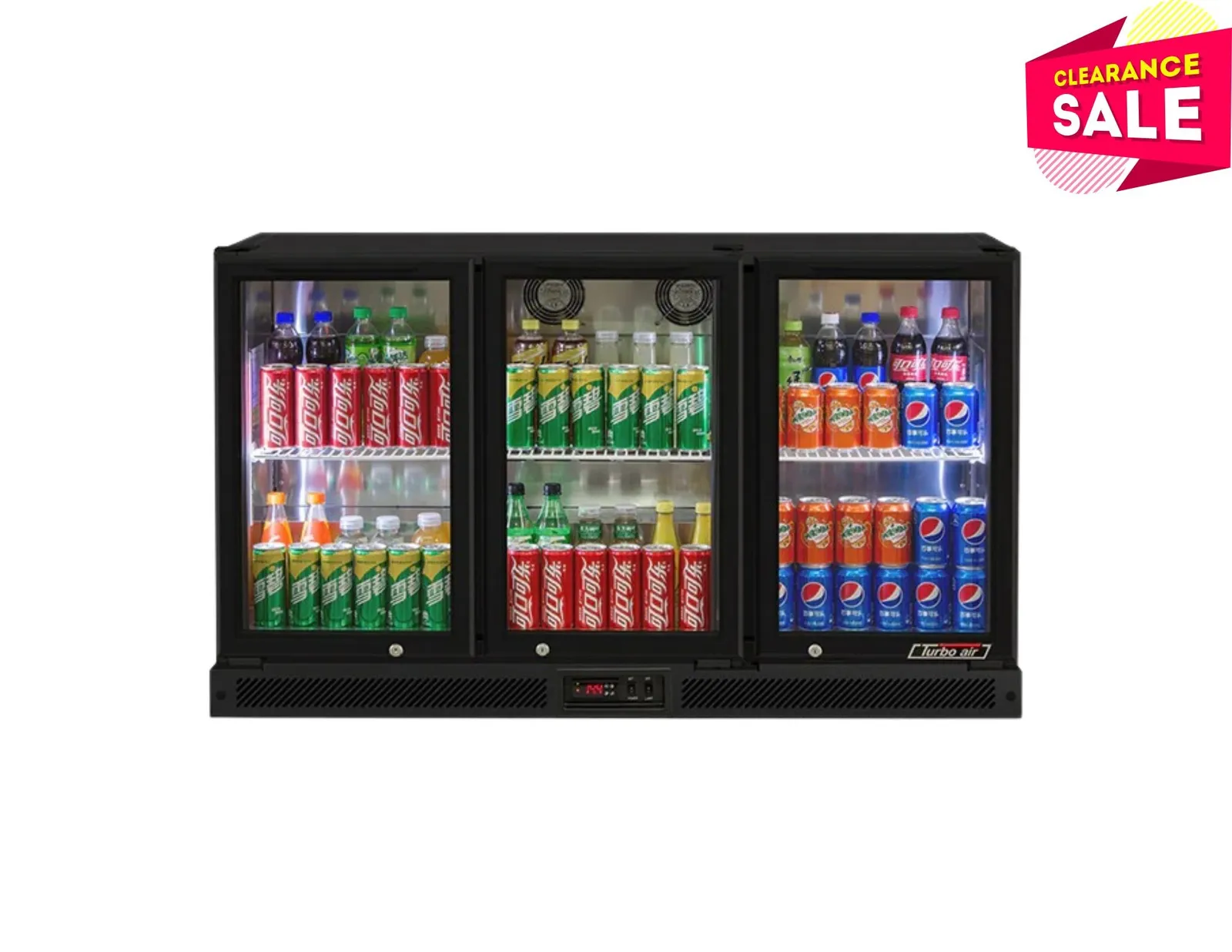 Turbo Air TB13-8H-SWBBB-N - 3 Swing Glass Door Back Bar Fridge - Black (2)