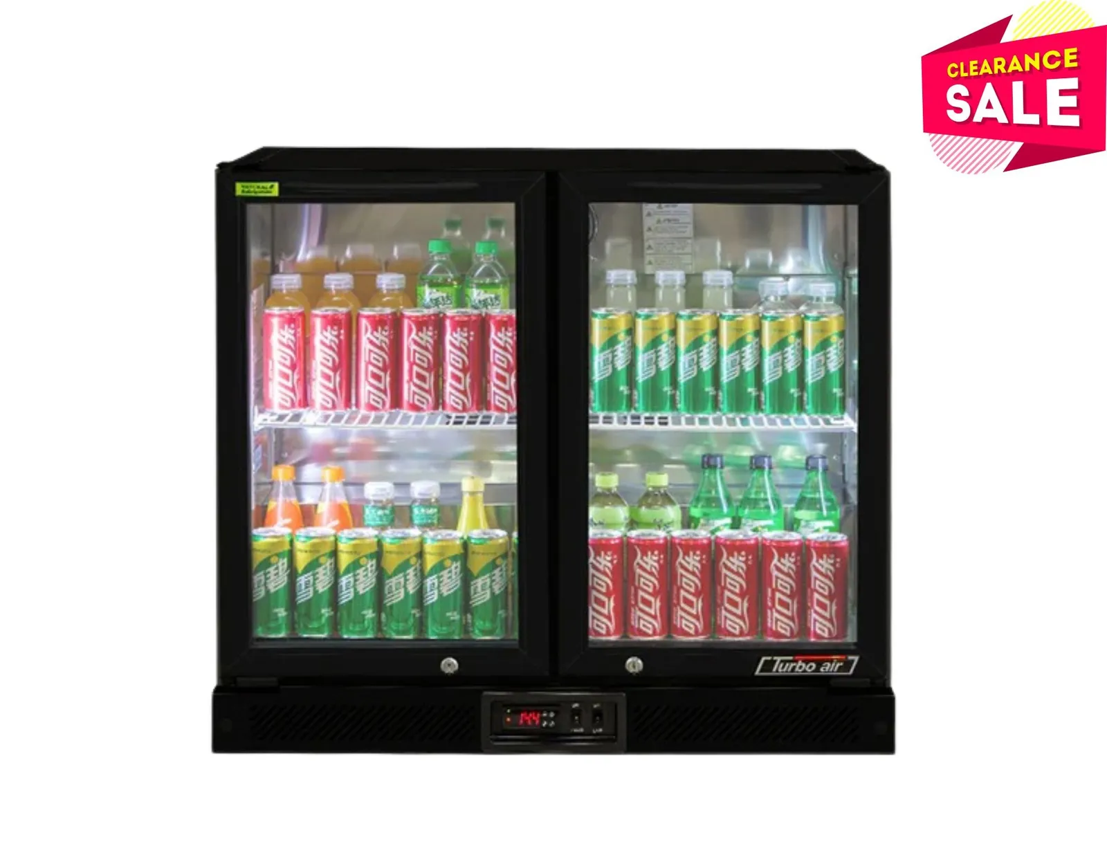 Turbo Air TB9-8H-SWBBB-N - 2 Glass Door Back Bar Fridge - Clearance