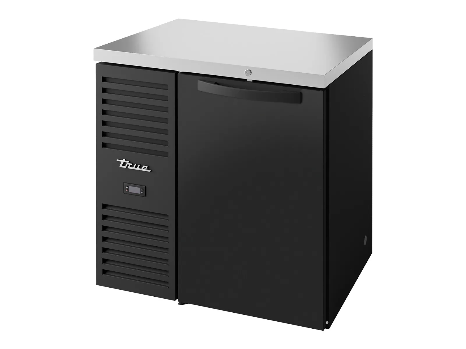 True Refrigeration TBR32-RISZ1-L-B-S-2 - Bar Refrigerator, Black Ext, 1 Solid Swing Door