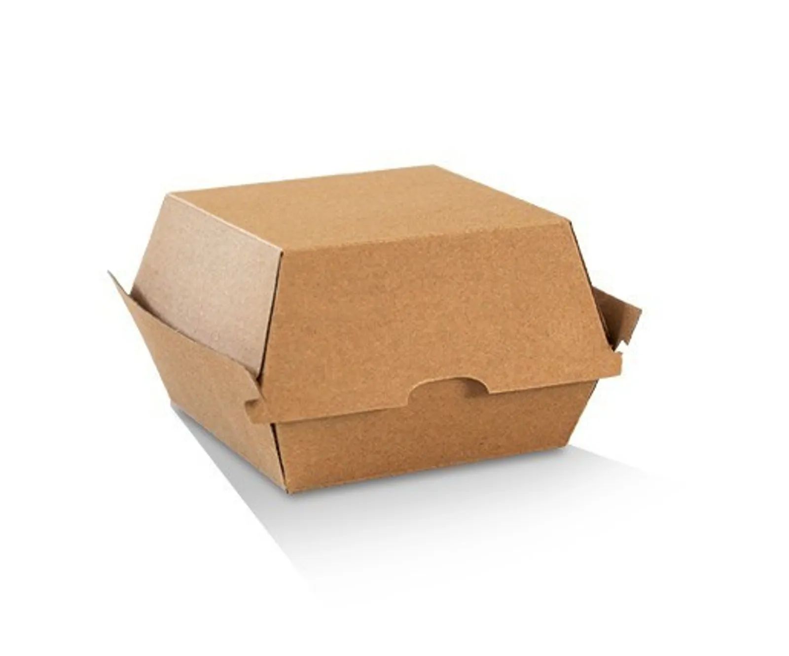 Pac Trading PCB2H High Burger Box /Brown Corrugated Kraft /Plain 113 x 111 x 100mm CARTON